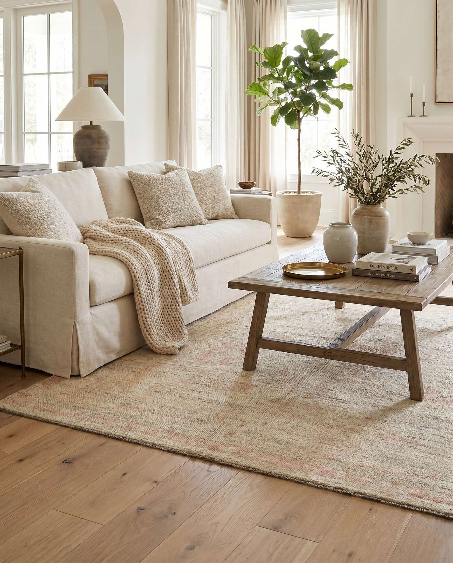 5' x 6' 9 Hand Knotted Oushak Wool Rug