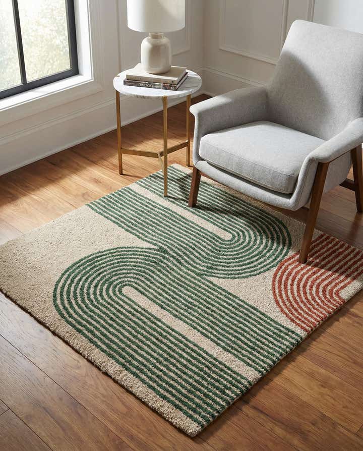 4' 1 x 4' 1 Handtufted Wool Square Rug