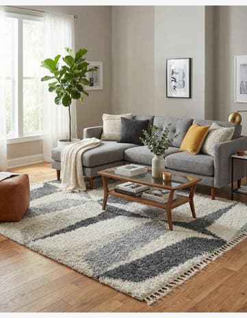 Gray Athena Shag Square Rug