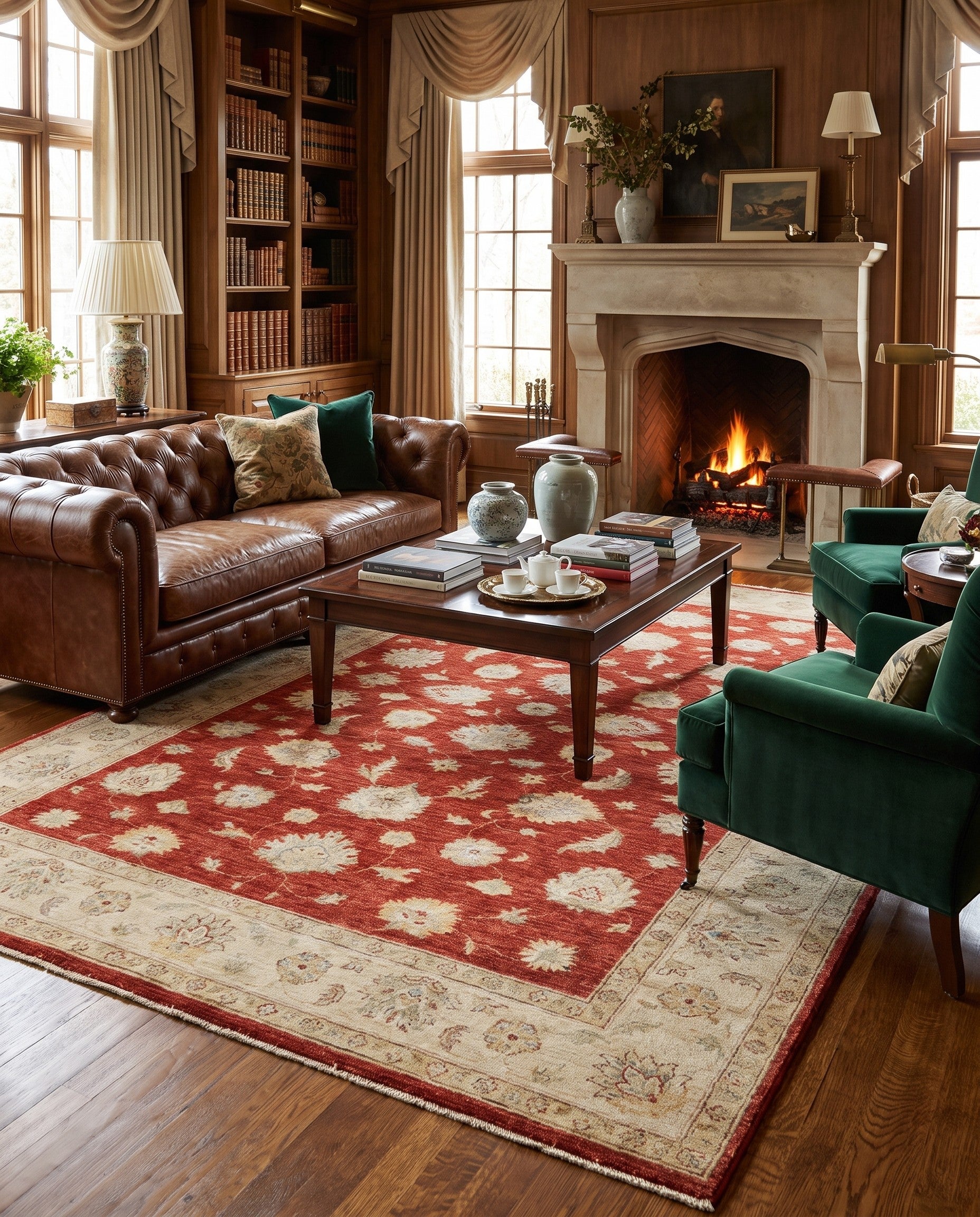 5' 11 x 9' 9 Hand Knotted Ziegler Rug