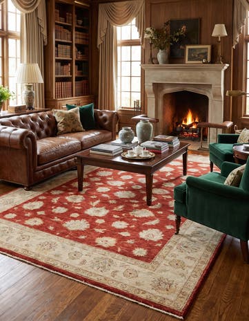 5' 11 x 9' 9 Hand Knotted Ziegler Rug