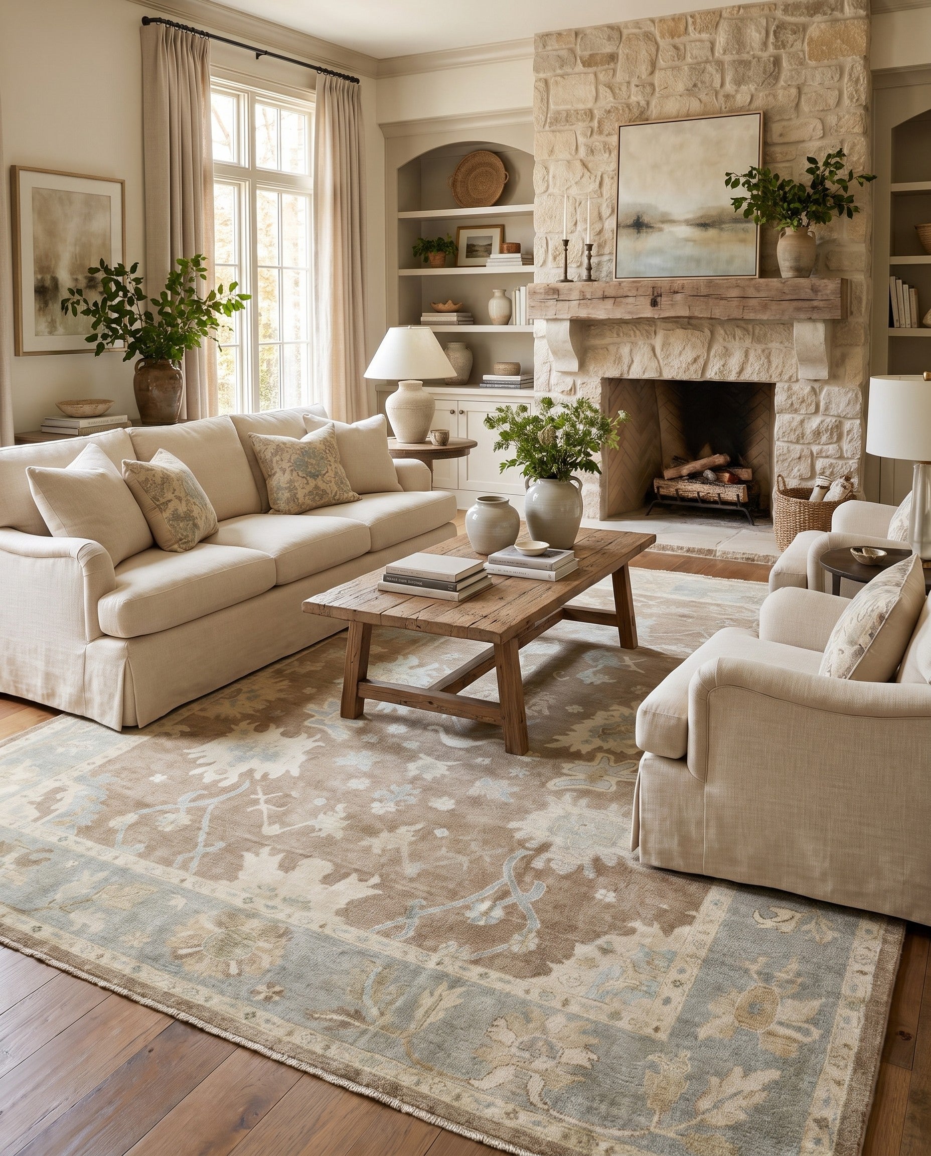 10' 2 x 13' 9 Hand Knotted Oushak Wool Rug