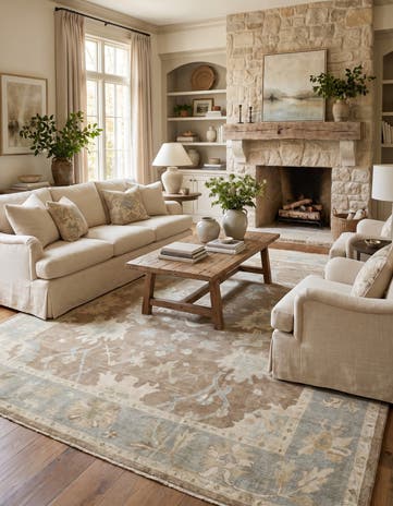 10' 2 x 13' 9 Hand Knotted Oushak Wool Rug