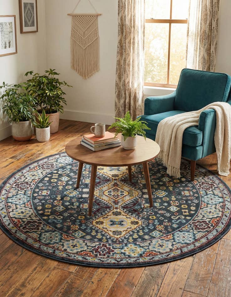 Detail image of 5' 3 x 5' 3 Kamala Washable Round Rug