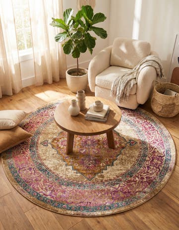 Beige Delilah Round Rug