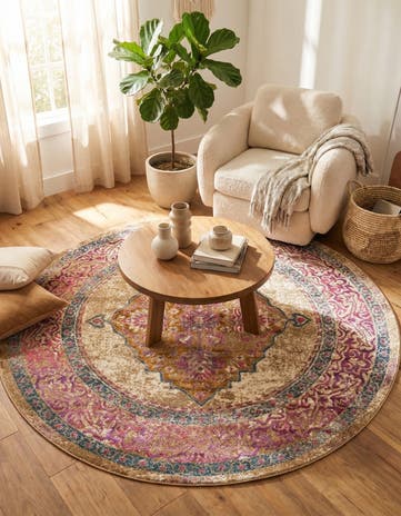 Beige Delilah Round Rug
