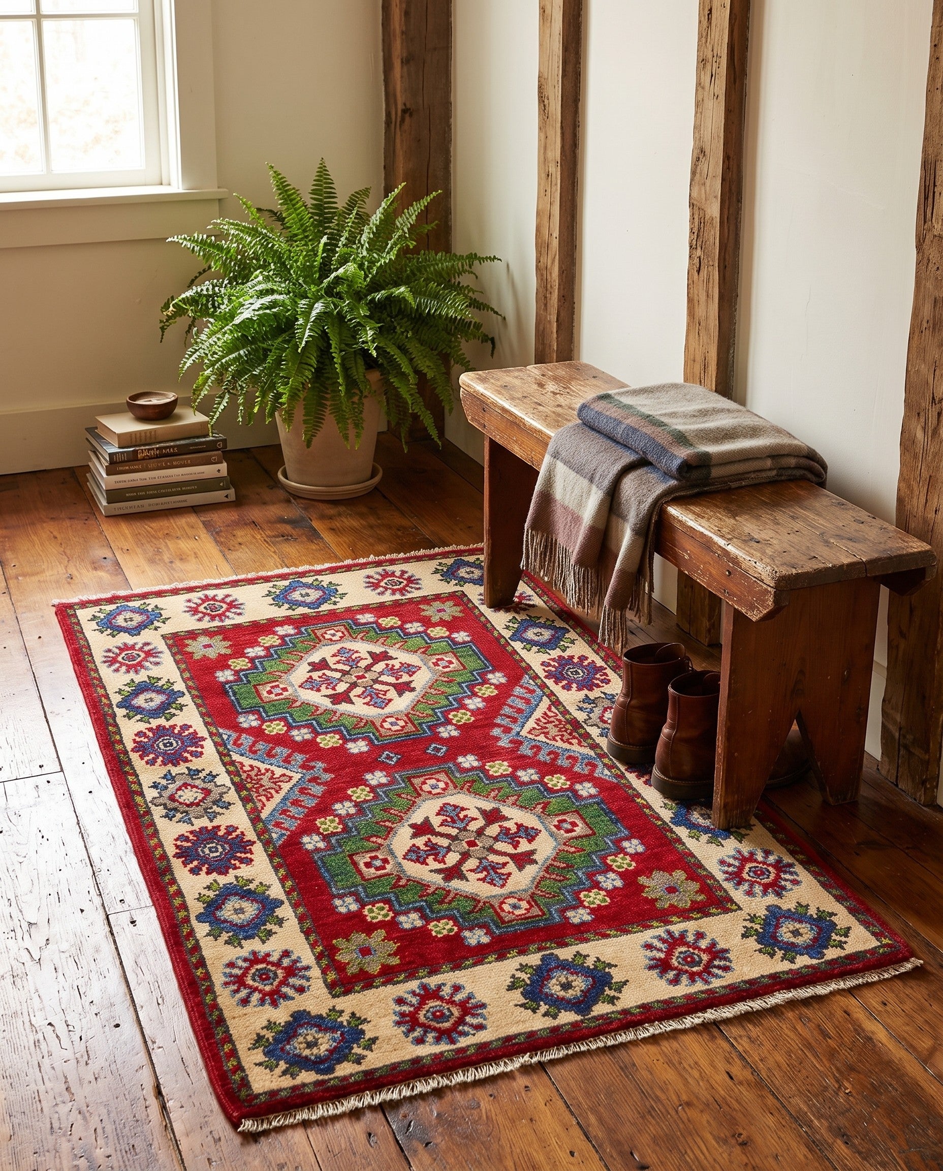 2' x 3' 1 Hand Knotted Kazak Rug