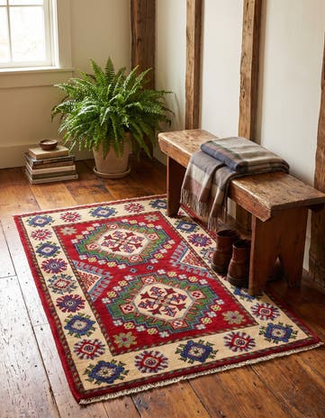 2' x 3' 1 Hand Knotted Kazak Rug