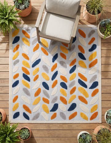 Gray Easy-Clean Aruba Indoor / Outdoor Square Rug