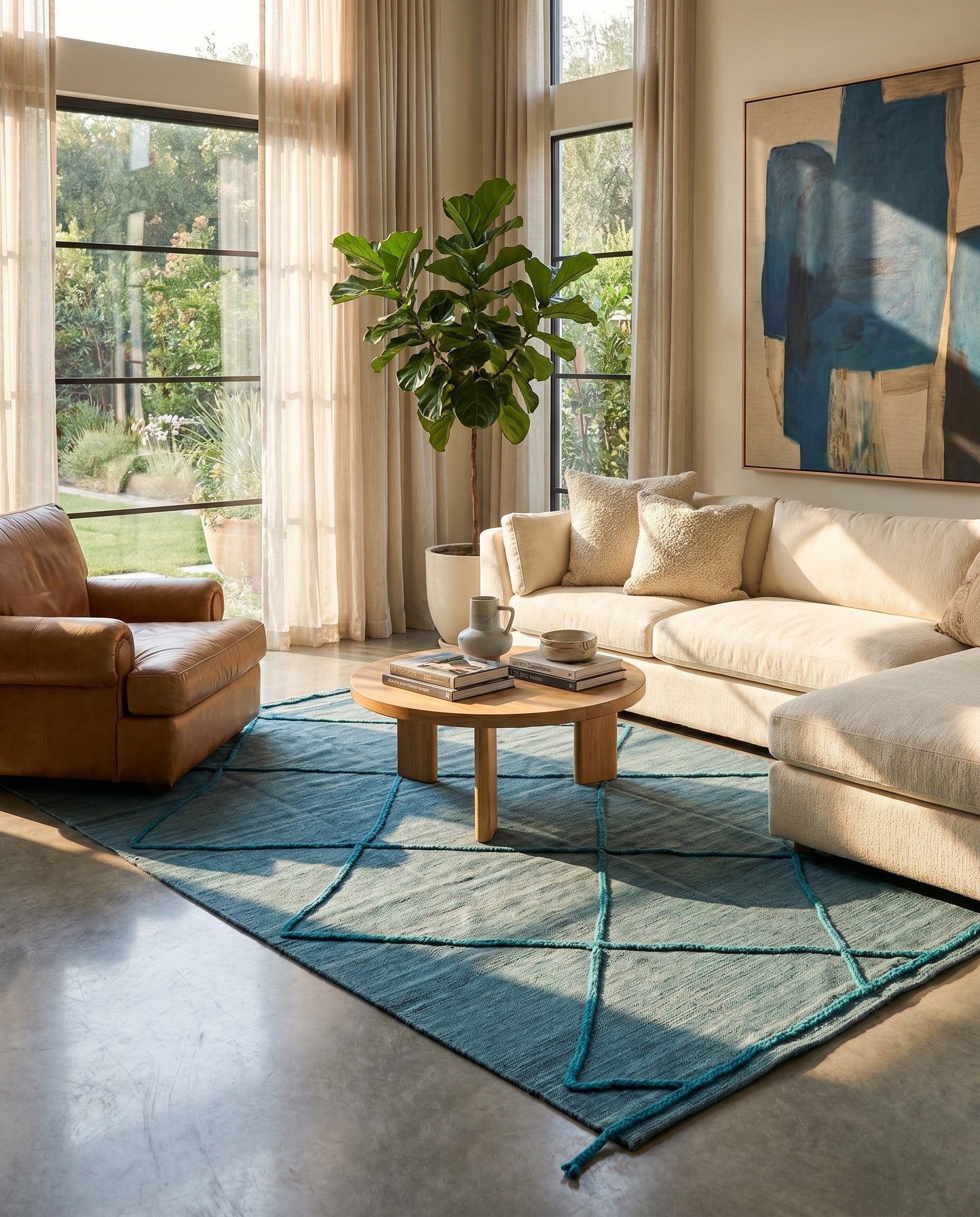 6' 7 x 9' 9 Hand Knotted Moroccan Wool Rug