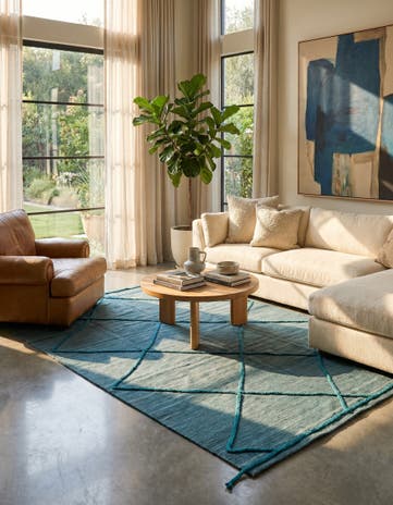 6' 7 x 9' 9 Hand Knotted Moroccan Wool Rug