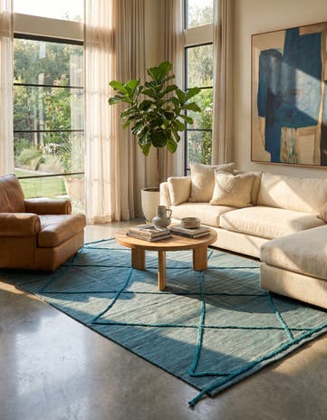 6' 7 x 9' 9 Hand Knotted Moroccan Wool Rug