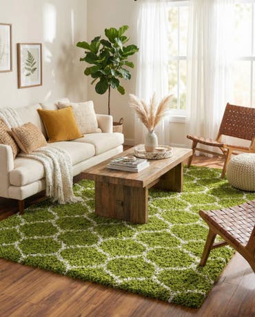  10' 8 x 14' Lattice Shag Rug