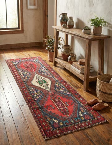 3' x 9' 11 Hamedan Runner Rug