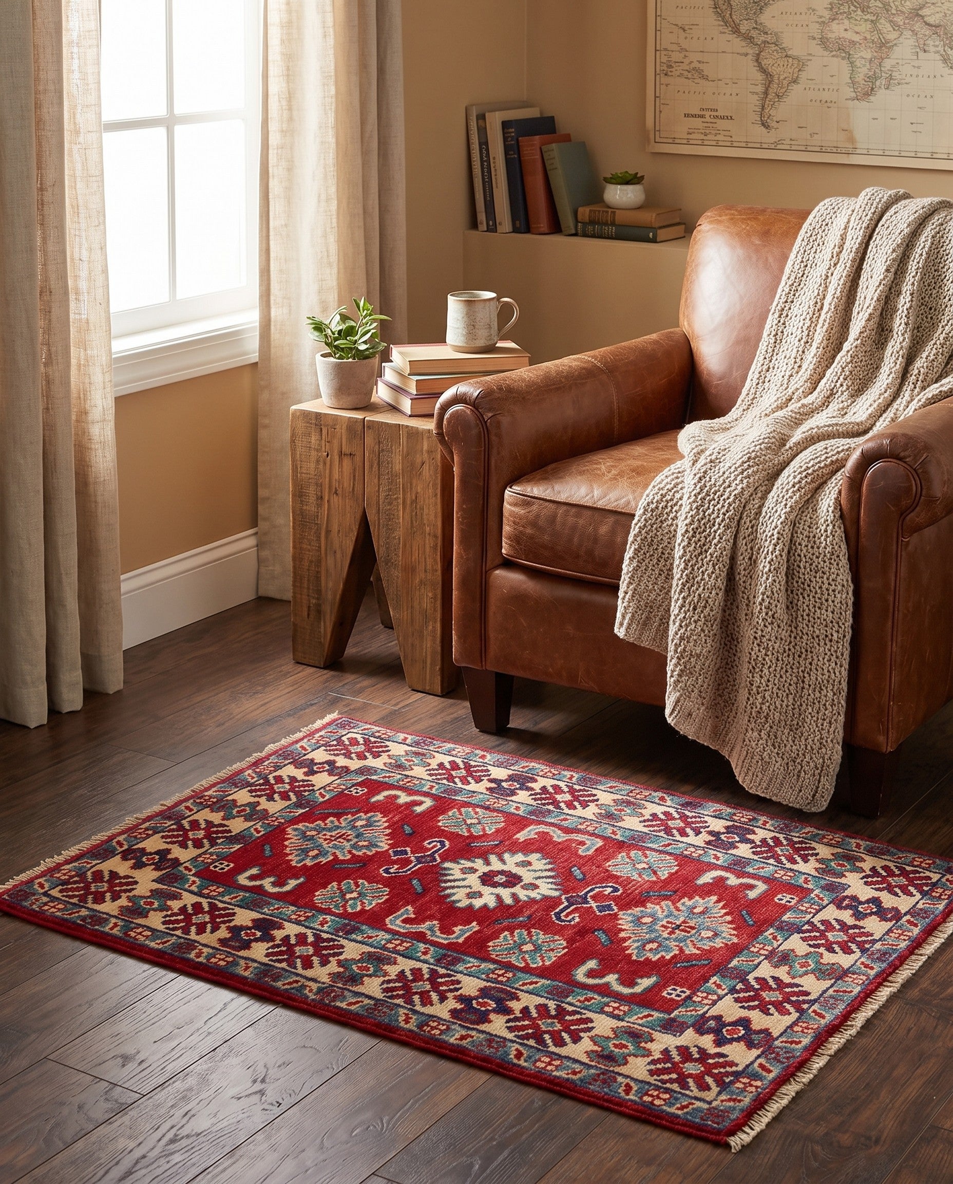 2' x 2' 9 Hand Knotted Kazak Rug