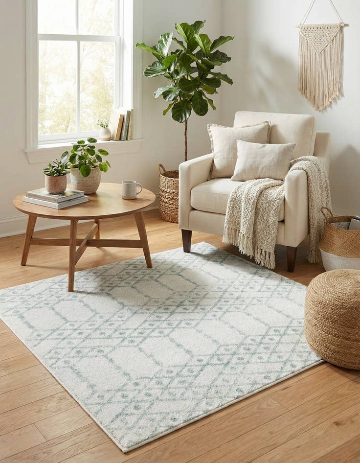 Detail image of 4' x 4' Paxon Trellis Square Rug