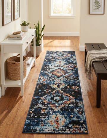 Navy Blue Morocco Runner Rug