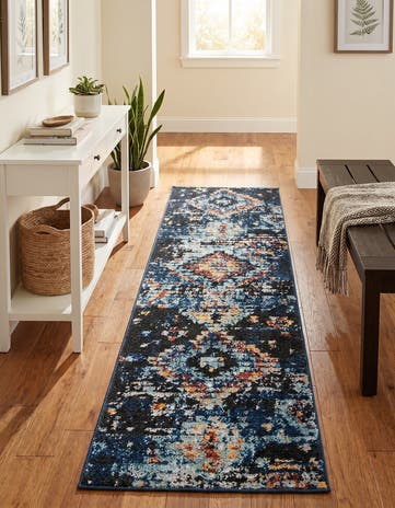 Navy Blue Morocco Runner Rug