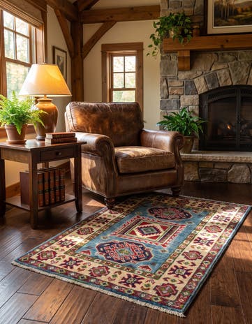 2' x 2' 11 Hand Knotted Kazak Rug