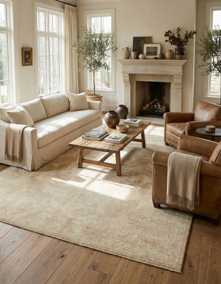 Detail image of 9' 6 x 12' 2 Hand Knotted Oushak Wool Rug