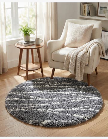 3' 3 x 3' 3 Serenity Shag Round Rug