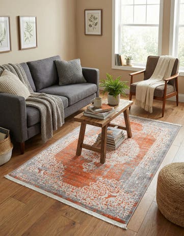 Terracotta Modern Classical Rug