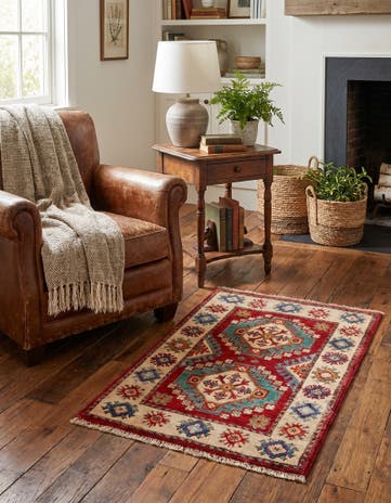 1' 11 x 3' Hand Knotted Kazak Rug
