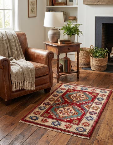 1' 11 x 3' Hand Knotted Kazak Rug