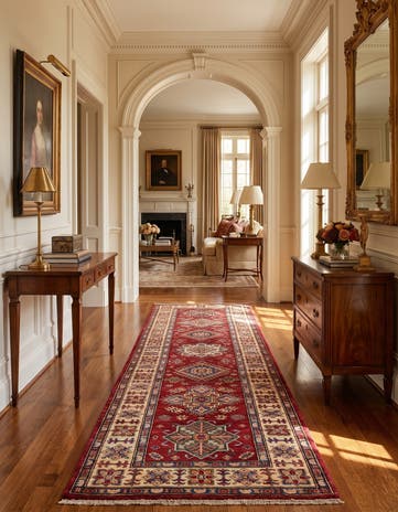 2' 7 x 8' 8 Hand Knotted Kazak Runner Rug