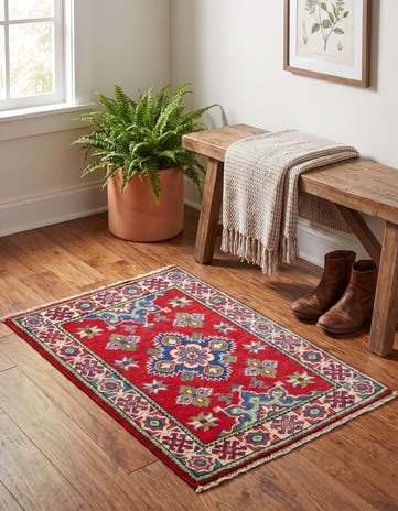 2' x 2' 11 Hand Knotted Kazak Rug