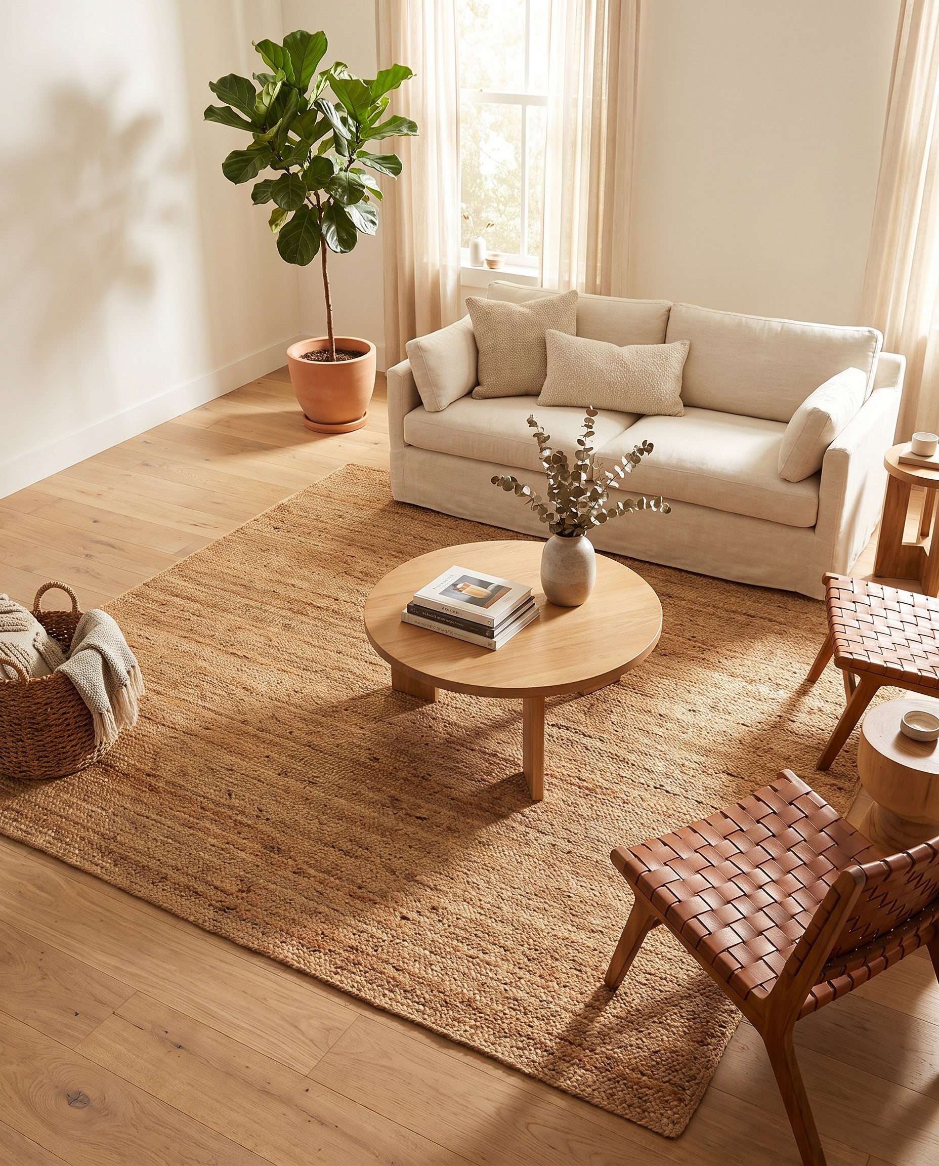 7' 10 x 7' 10 Handmade Braided Jute Luxe Square Rug