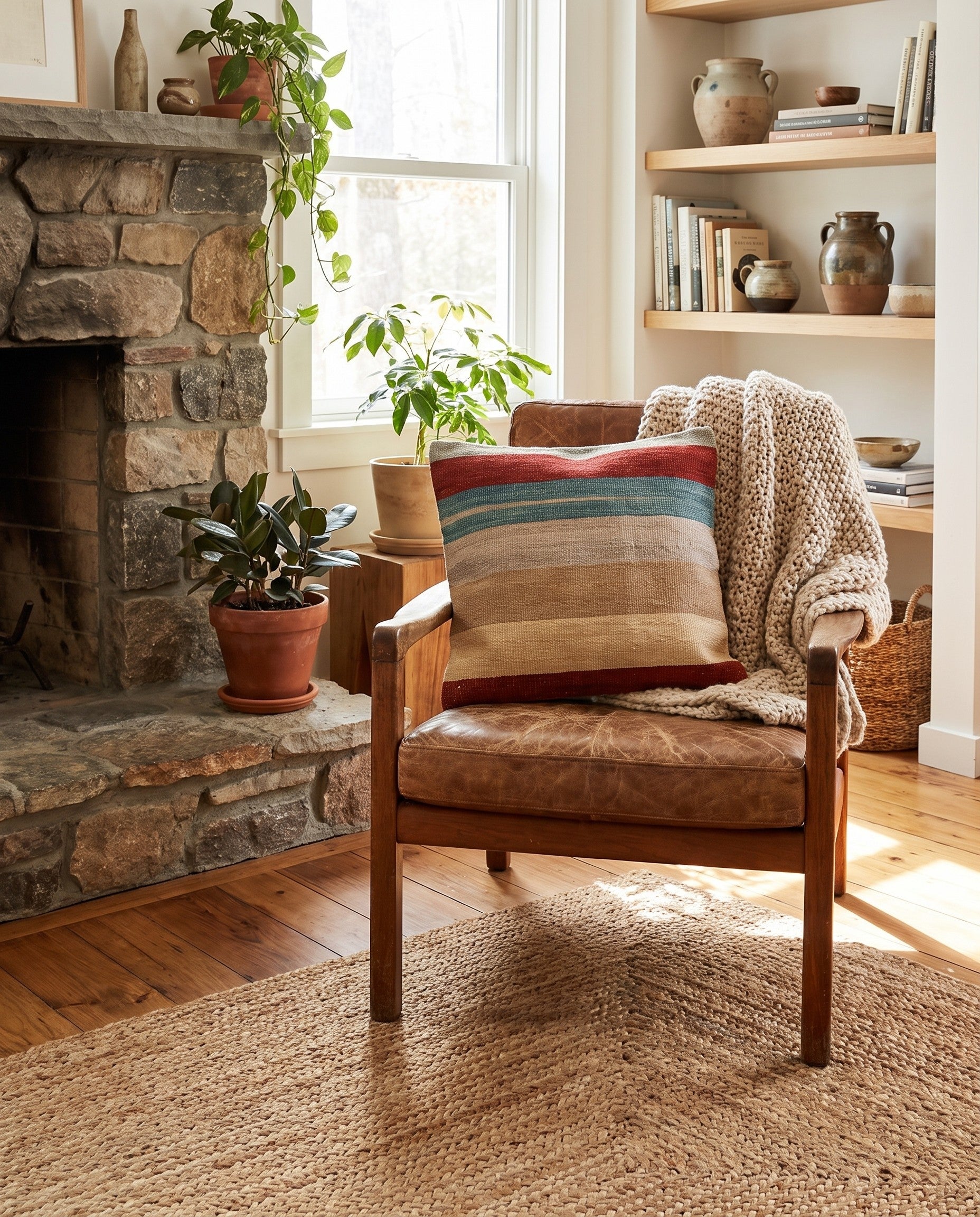 1' 6 x 1' 6 Hand Woven Pillow Wool Square Rug