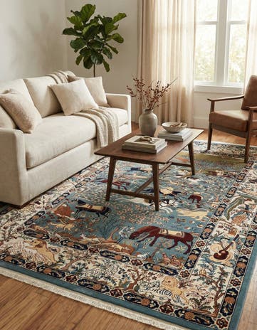 Blue Nain Design Rug