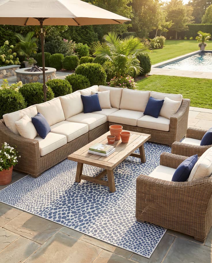 Detail image of 10' x 14' Easy-Clean Jill Zarin Cape Town Indoor / Outdoor Rug