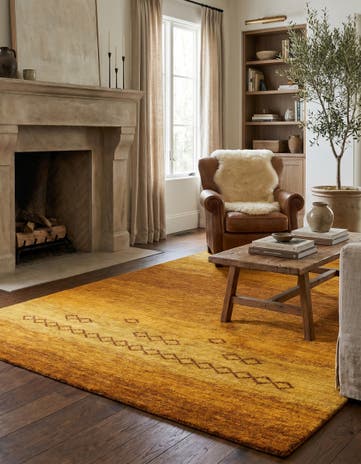 4' 8 x 6' 7 Hand Knotted Gabbeh Wool Rug