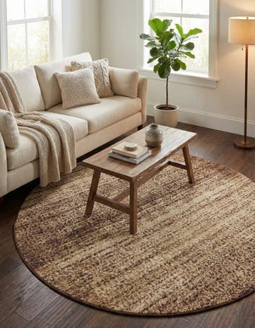 Beige Equinox Round Rug