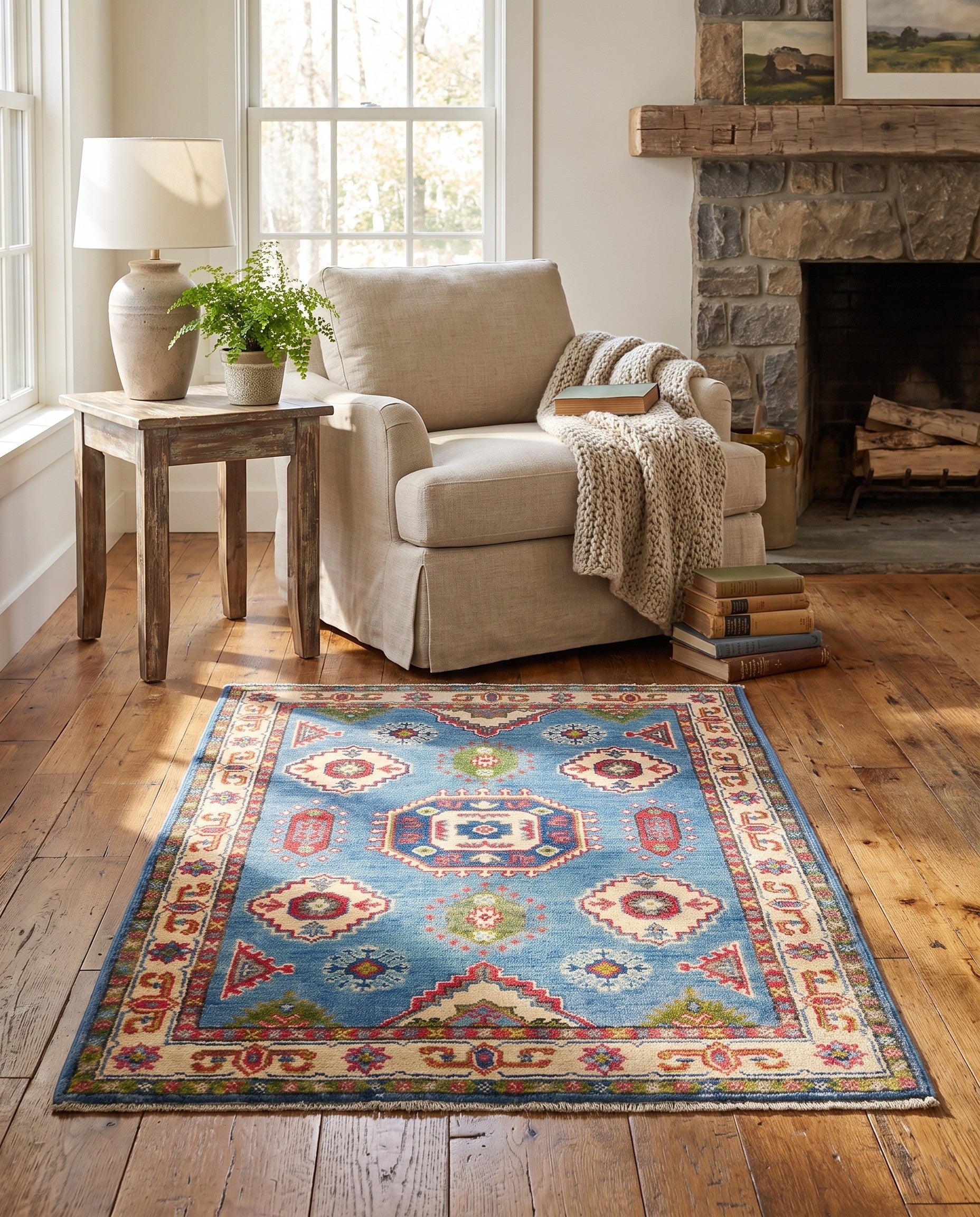 2' 7 x 4' 2 Hand Knotted Kazak Rug