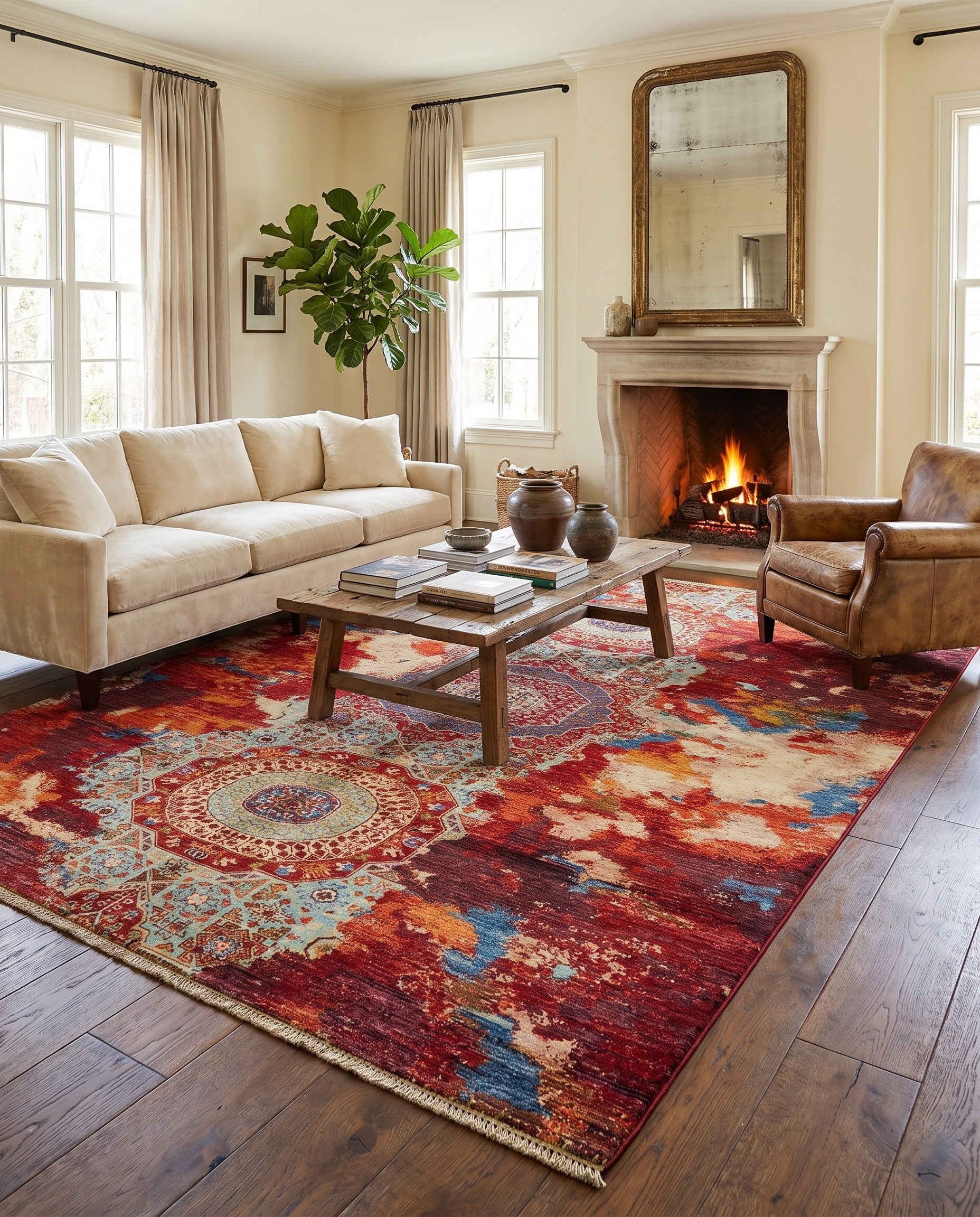 5' 9 x 8' 10 Hand Knotted Mamluk Ziegler Rug