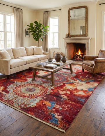 5' 9 x 8' 10 Hand Knotted Mamluk Ziegler Rug