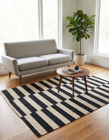 3' 4 x 4' 9 Hand Woven Kilim Modern Wool Rug