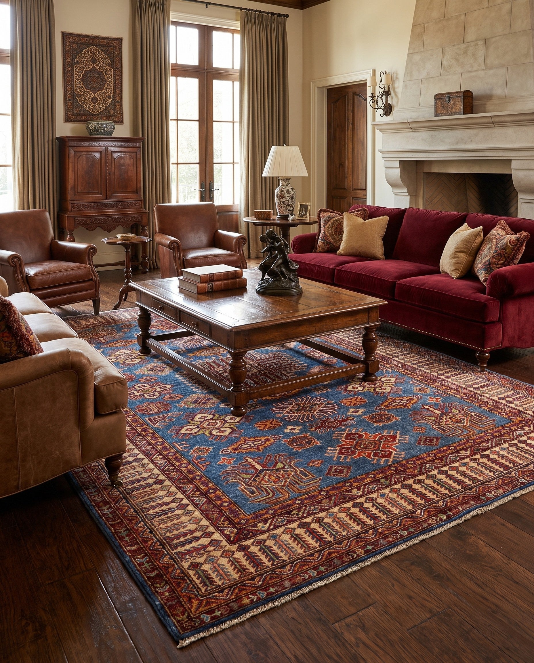5' 10 x 8' 2 Hand Knotted Kazak Rug
