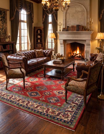 6' 6 x 9' 10 Hand Knotted Kazak Rug