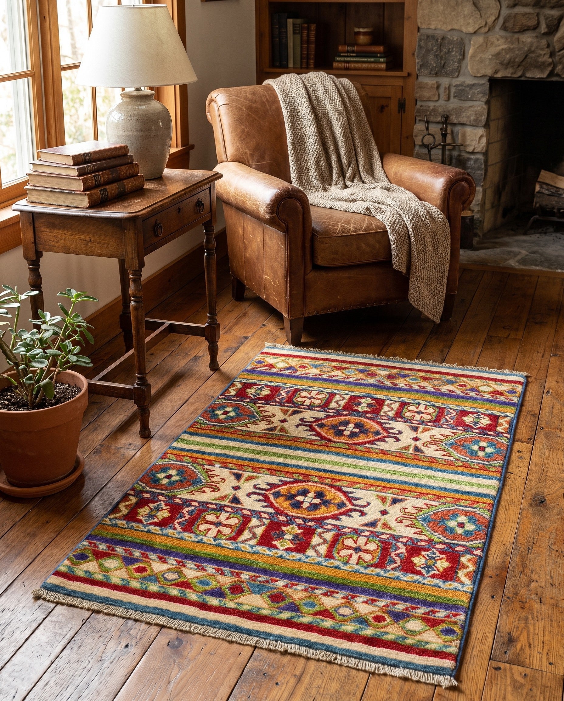 1' 11 x 3' 1 Hand Knotted Kazak Rug