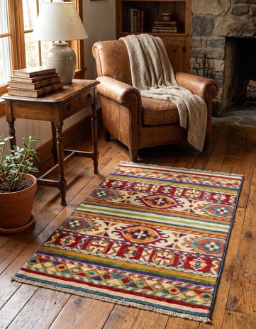 1' 11 x 3' 1 Hand Knotted Kazak Rug