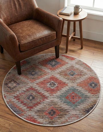 3' 3 x 3' 3 Washable Sisu Round Rug