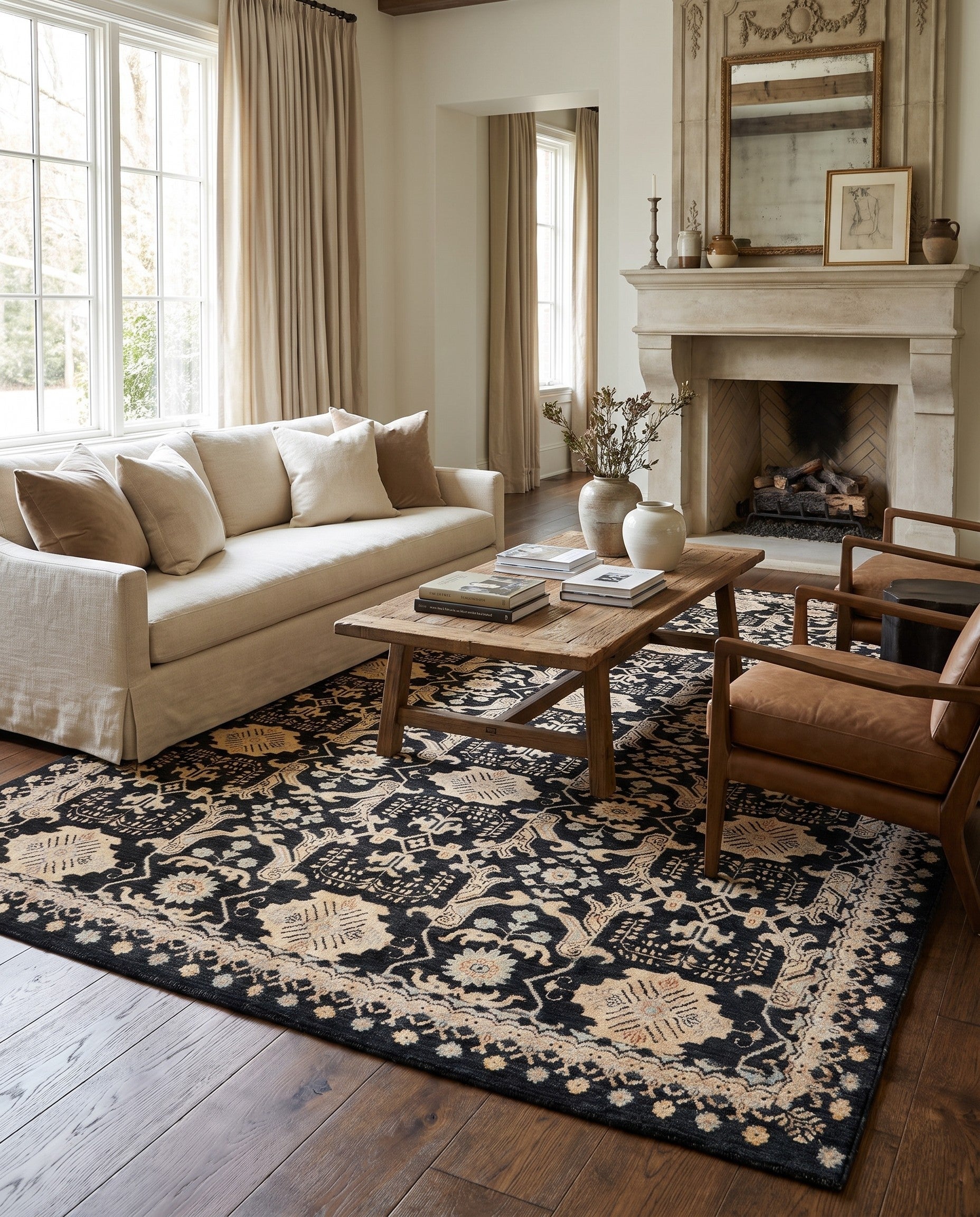 6' 6 x 9' 6 Hand Knotted Ziegler Rug