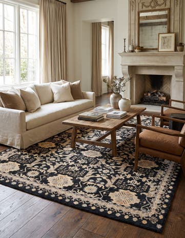 6' 6 x 9' 6 Hand Knotted Ziegler Rug