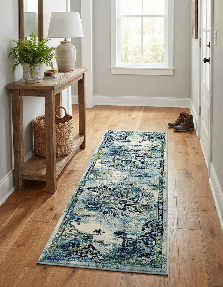 Detail image of 2' 2 x 6' 9 Washable Fleur Runner Rug