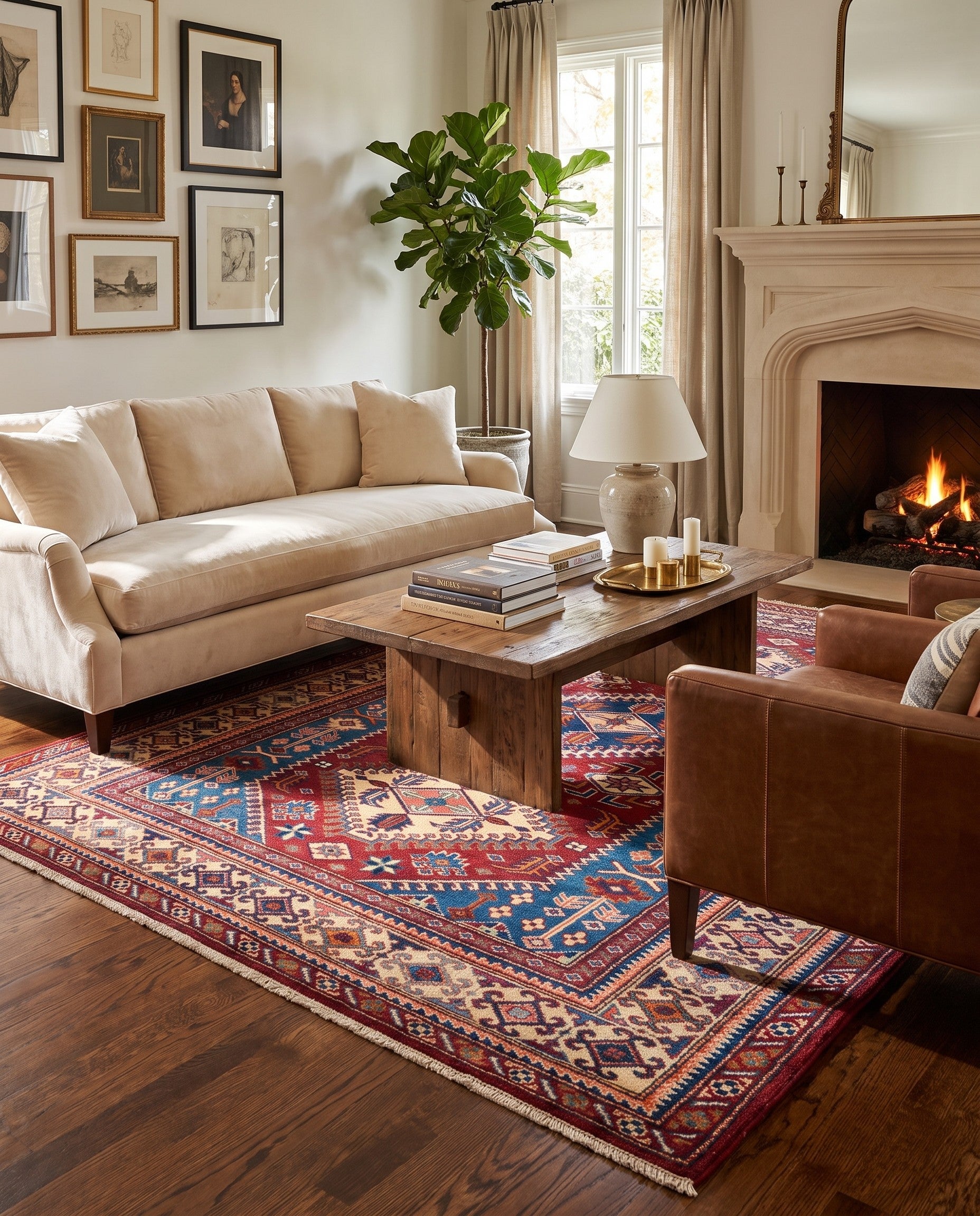 4' 3 x 5' 9 Hand Knotted Shirvan Rug
