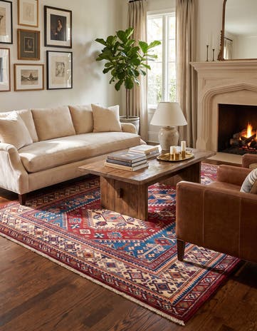 4' 3 x 5' 9 Hand Knotted Shirvan Rug